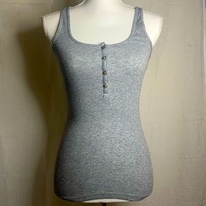 GREY OLD NAVY SLIM FIT TANK TOO W BUTTONS NWOT!!!